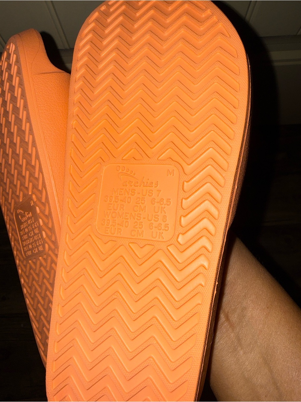 Archies Arch Support Slides in Peach Orange Womens Size 8 Mens Size 7 NWOB - Picture 5 of 5